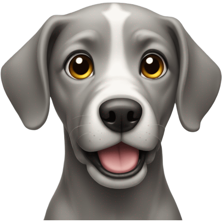 dog with open mouth gaze grey emoji