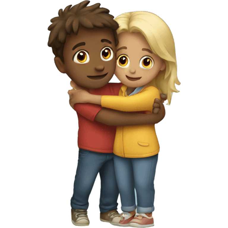 Girl and boy hugging emoji