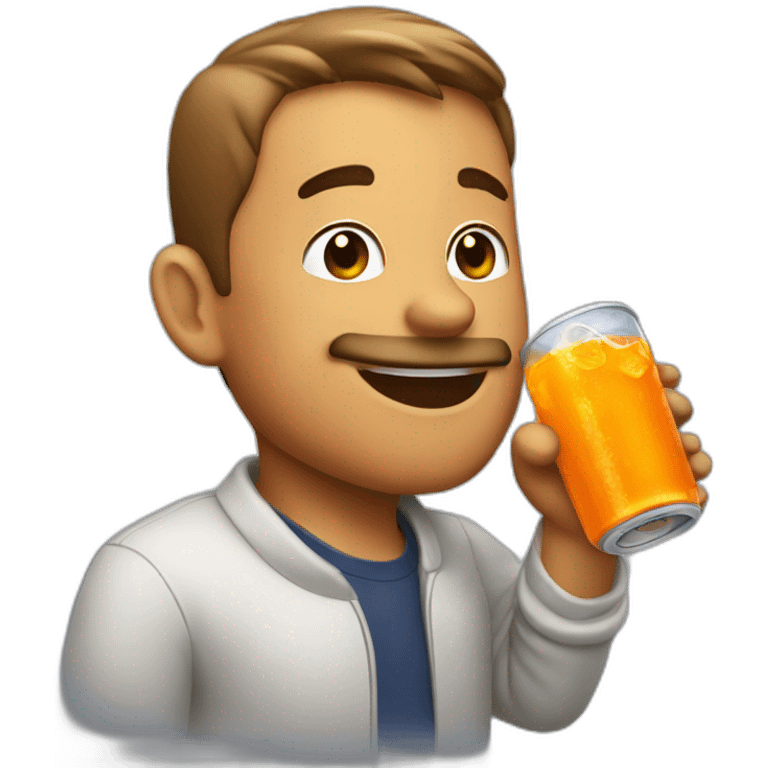 Man drinking Fanta emoji