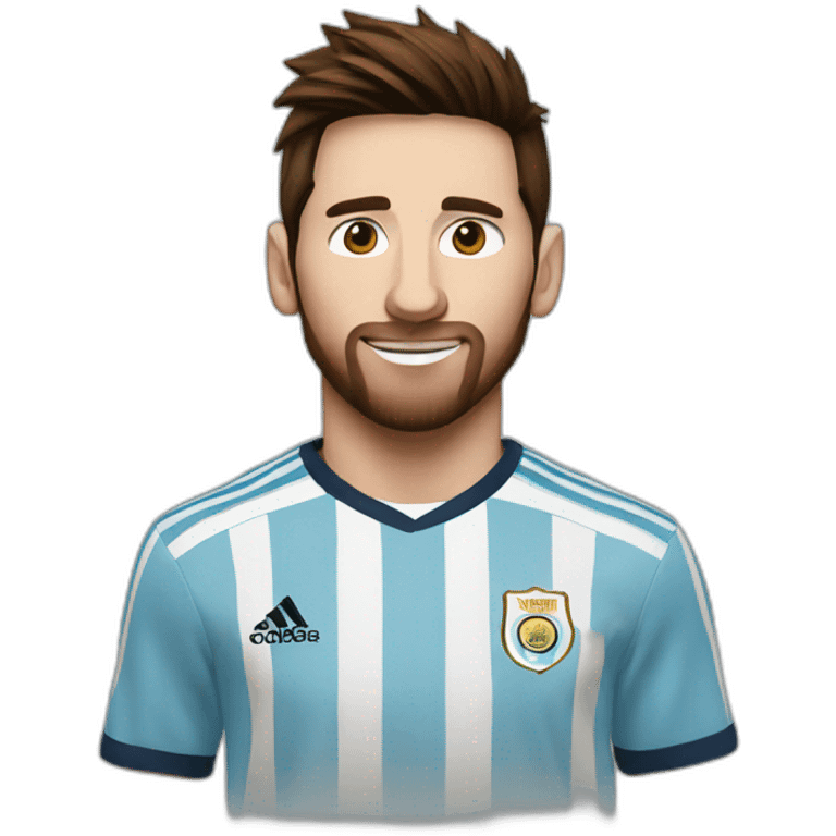 Messi face whit argentina tshirt emoji