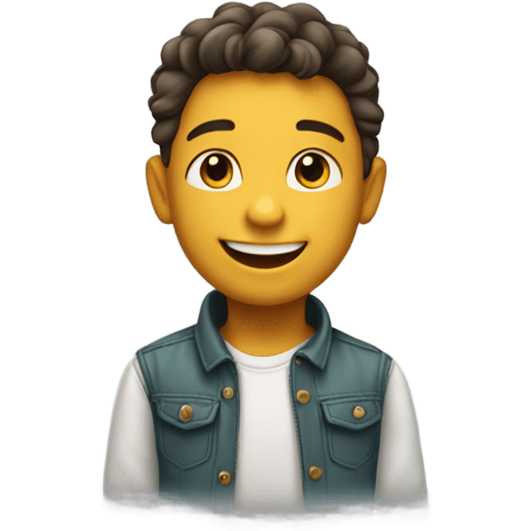 Smiling boy portrait  emoji