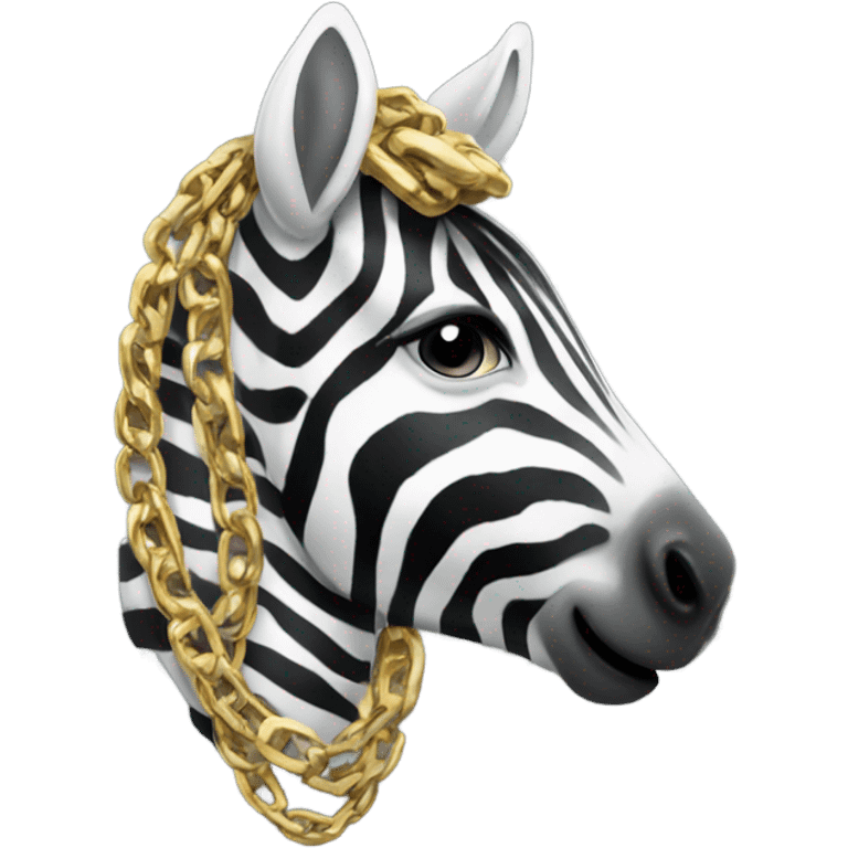 Zebra wearing a gold chain emoji