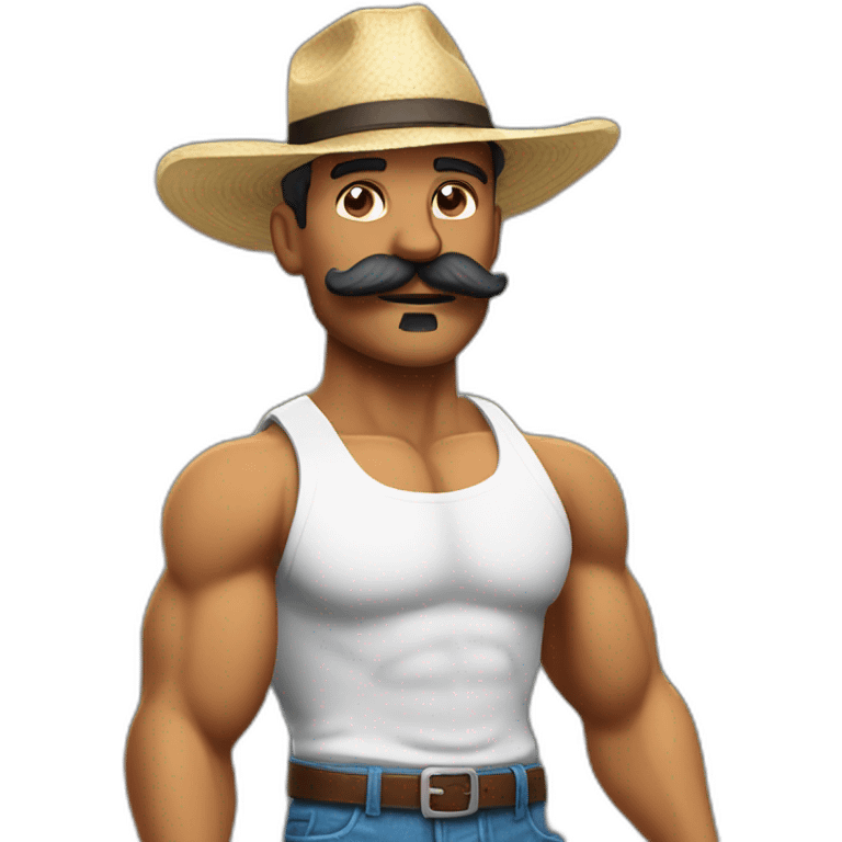 Muscles mustache expressive Cuban man emoji