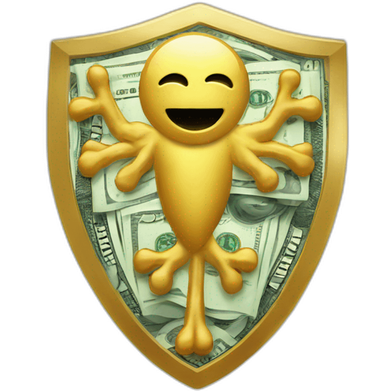 money-sign-coat-of-arms on screen of pc emoji