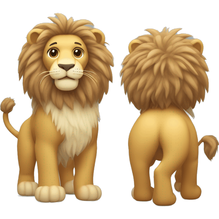 whole body of lion in jellycat style (standing and two sides) emoji