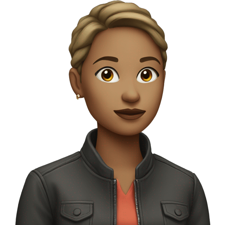 stylish young woman in jacket emoji