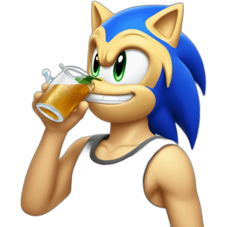 sonic head drinking emoji