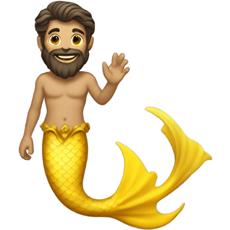 Tan Jewish merman with yellow mermaid tail emoji