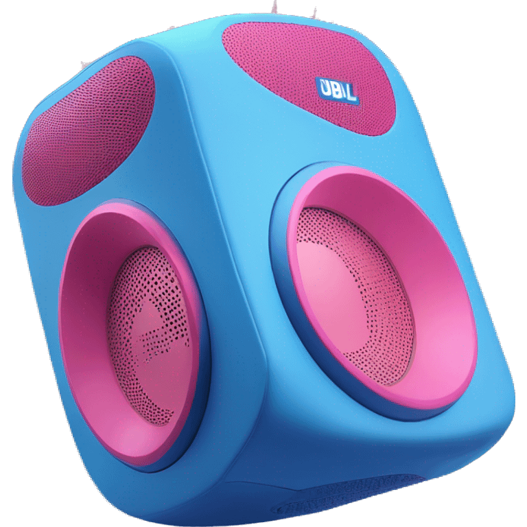 Jbl wonder boom speaker blue and pink emoji