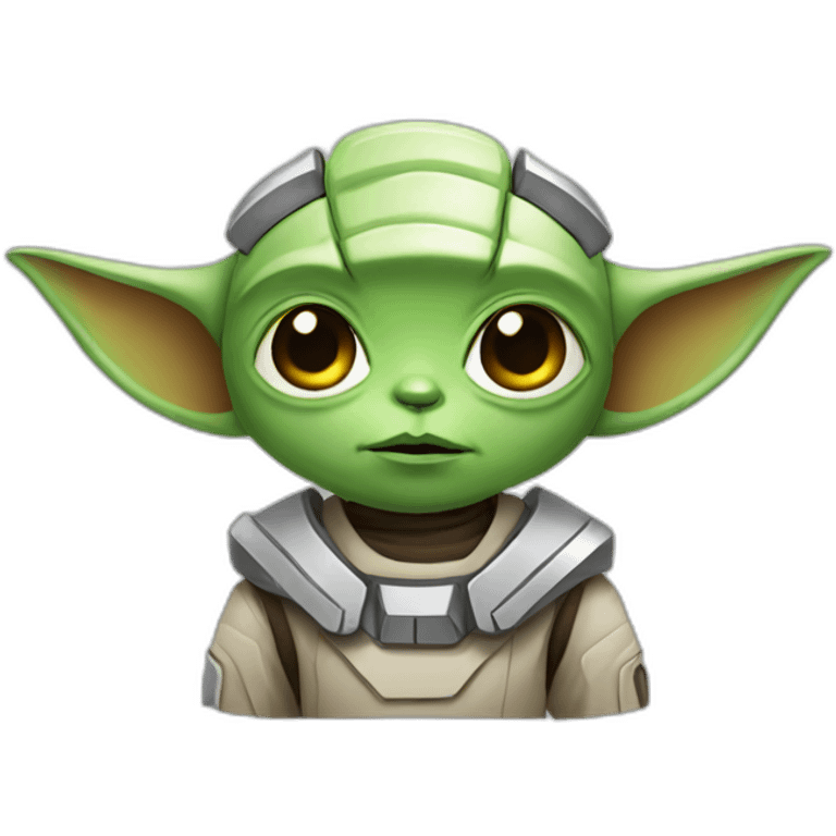 cute robot with yoda ears emoji