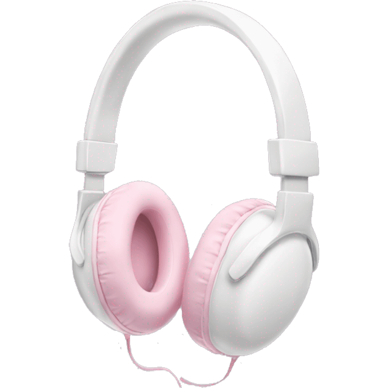 White headphones with light pink bows on the sides emoji