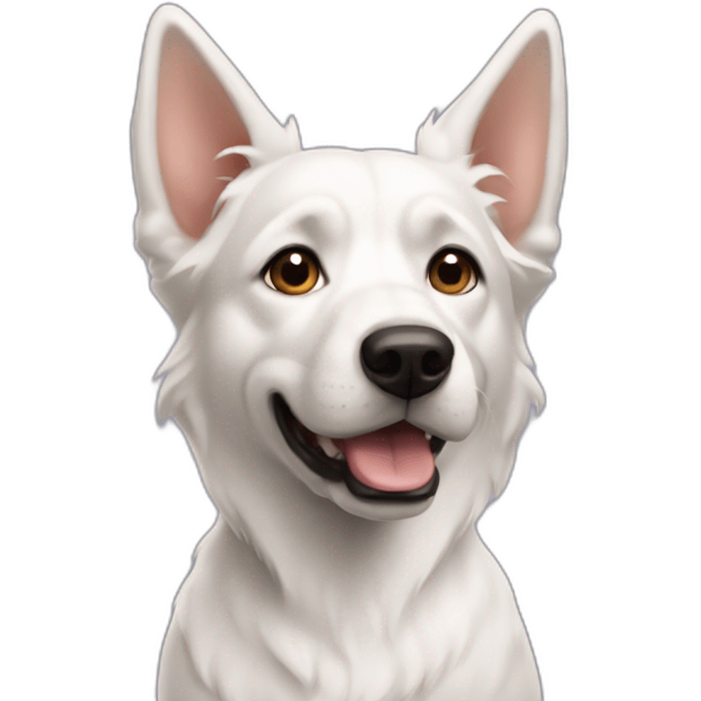 pointy ears White dog emoji