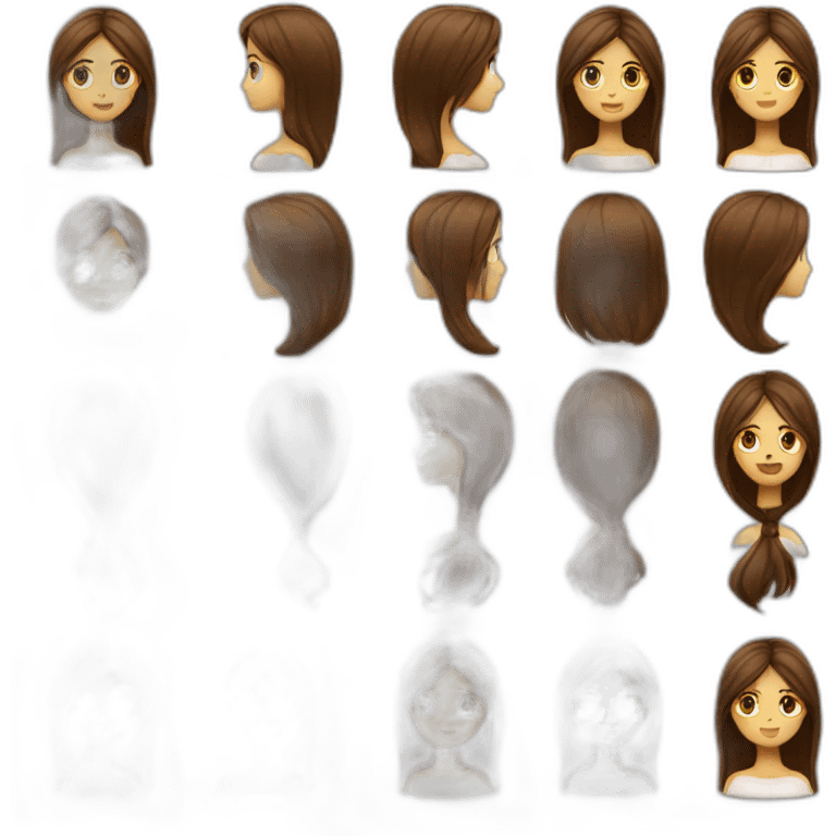 Fille cheveux longs brune emoji