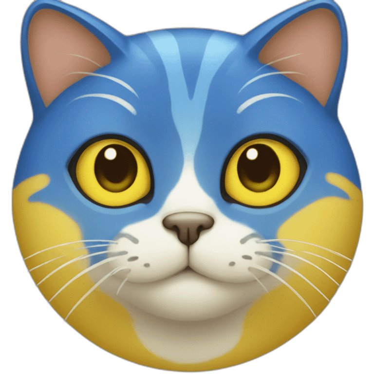 Blue-yellow cat emoji