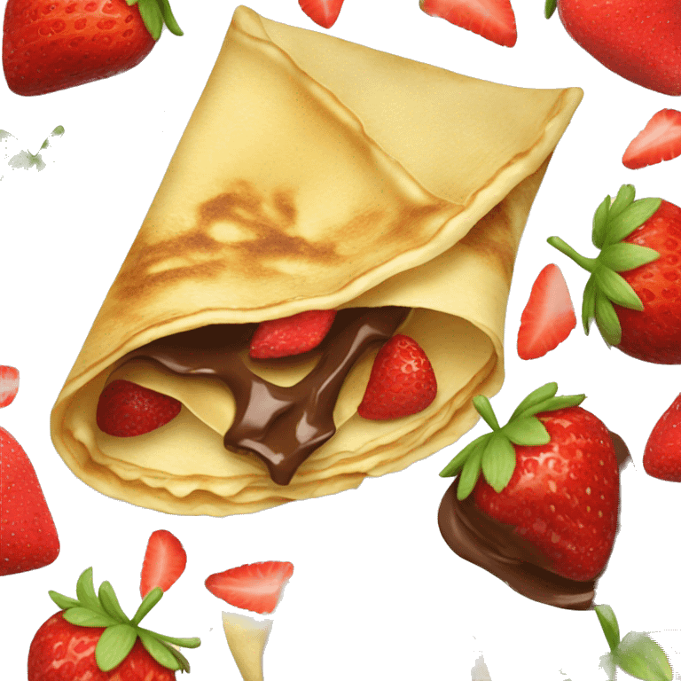 Crepe with strawberries and Nutella  emoji