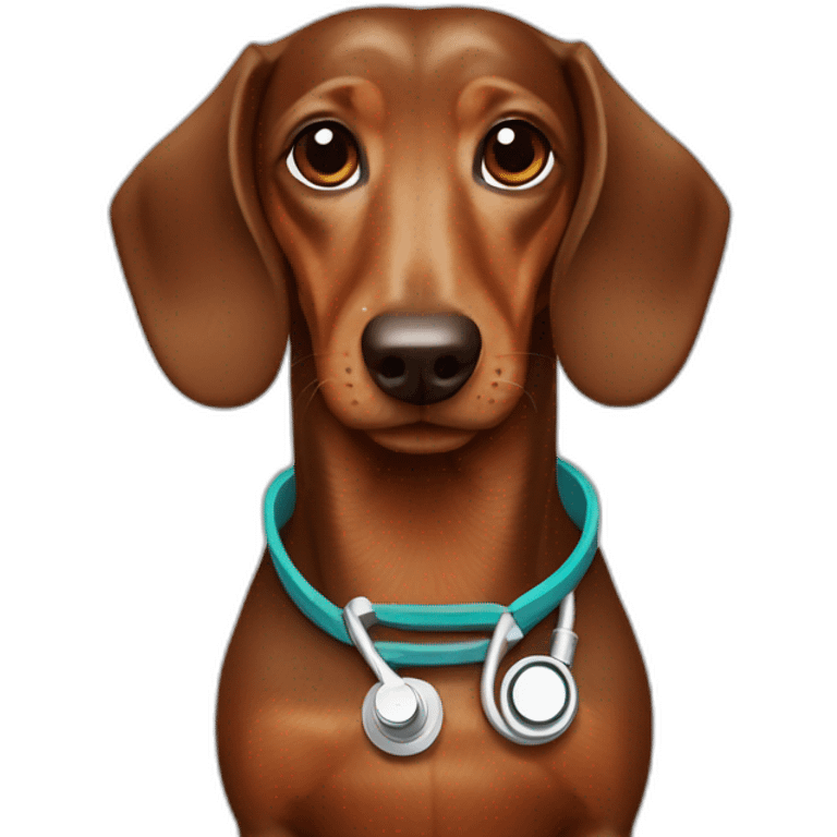 Dachshund brown, doctor emoji