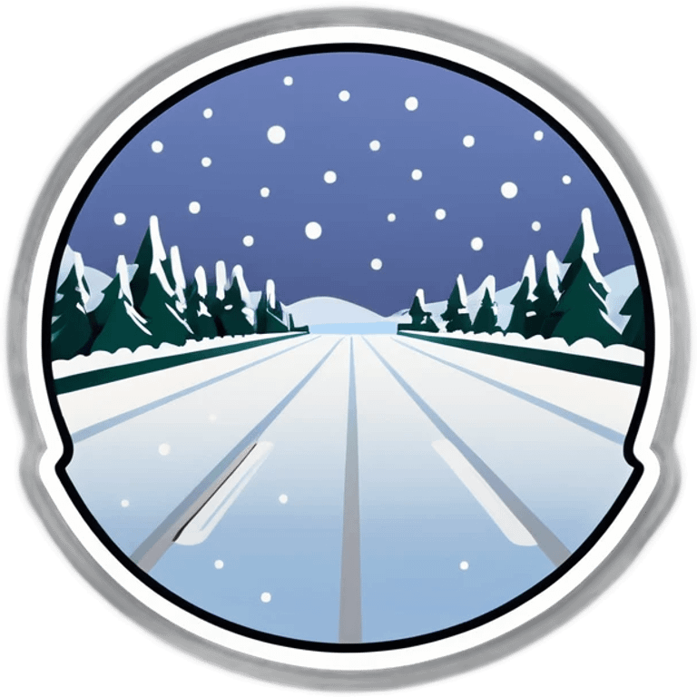 Racetrack with snow in winter emoji