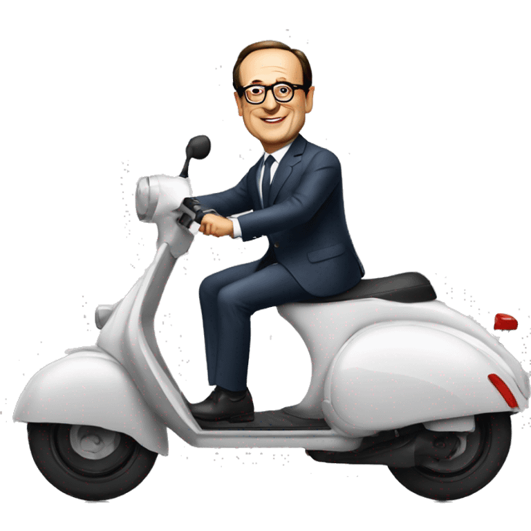 François Hollande sur un scooter  emoji