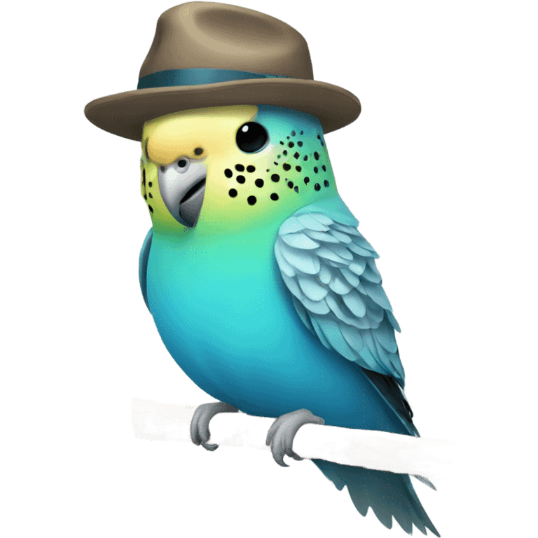 Budgie with a hat emoji