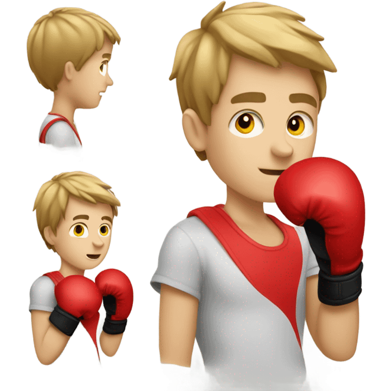 caucasian boy in boxing gloves emoji