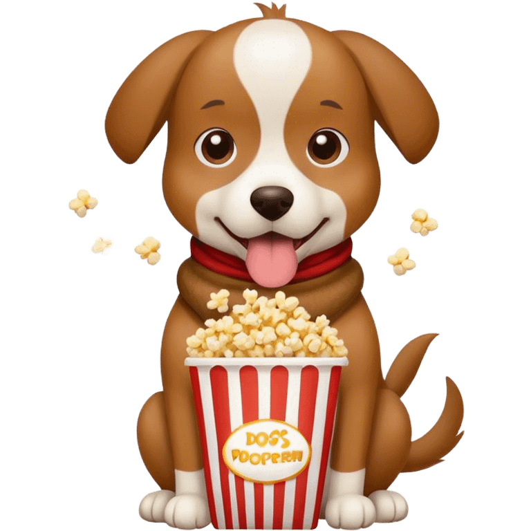 Dog eating popcorn  emoji