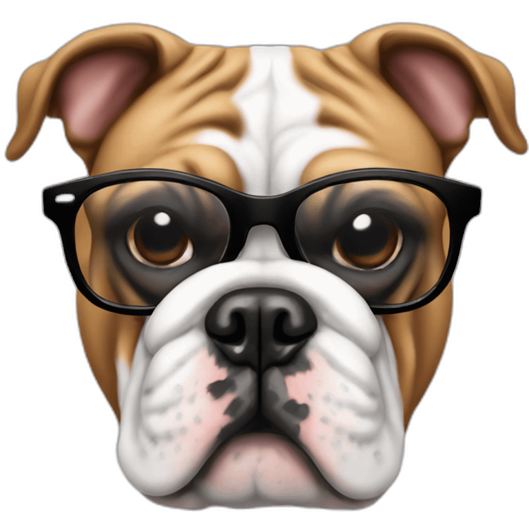 Bulldog ingles con gafas emoji