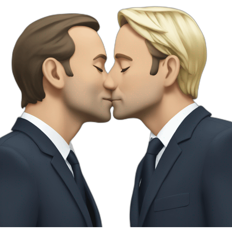 macron kiss lepen emoji