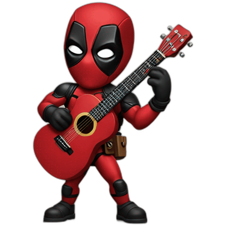 Deadpool playing guitar  emoji