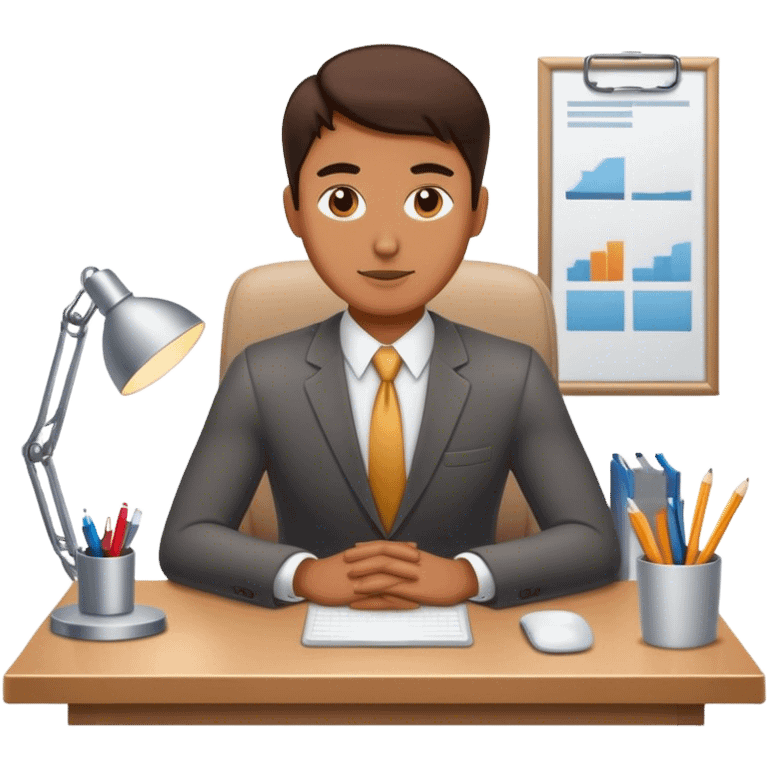 an office worker at a desk emoji