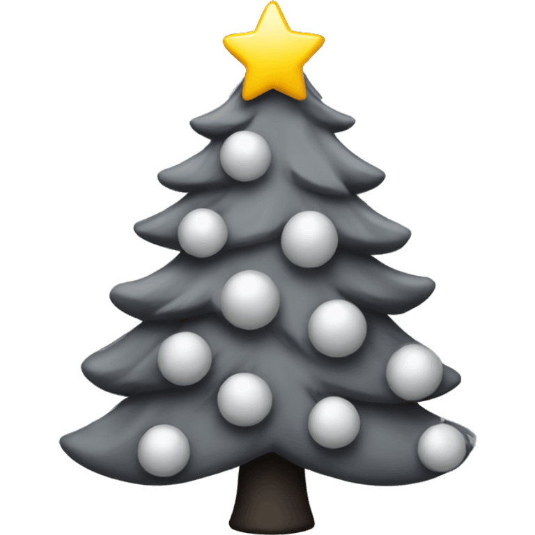 Black and gray Christmas tree emoji