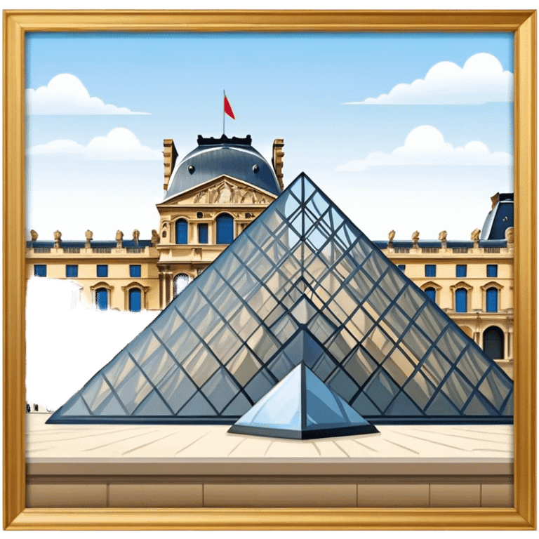 Louvre Museum Landmark Emoji – Showing the glass pyramid entrance with the historic palace in the background. emoji