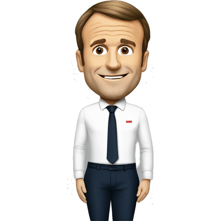 Emmanuel Macron avec un signe sur le bras emoji