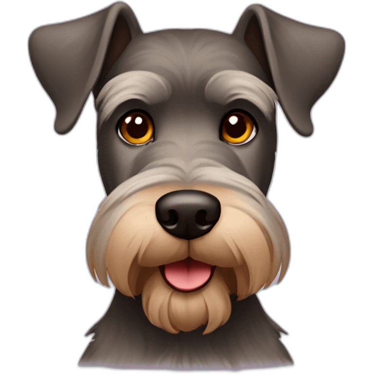 Brown schnauzer with a red nose and hazel eyes standing emoji