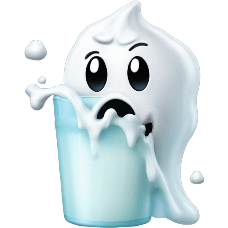 Ghost puking milk emoji