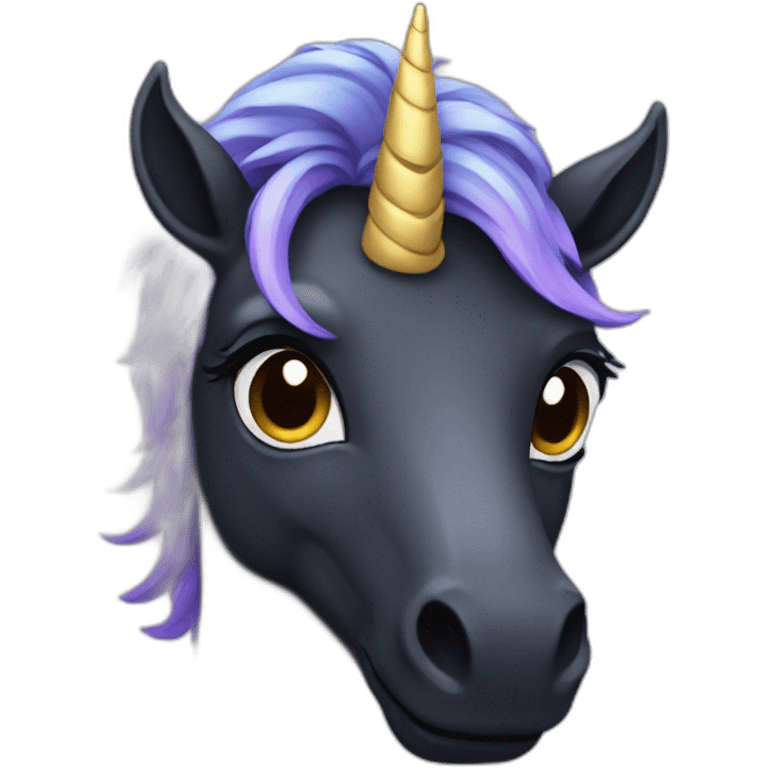 Dark unicorn emoji