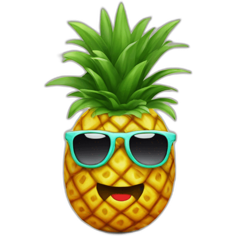 cool and stylish pineapple wearing sunglasses emoji