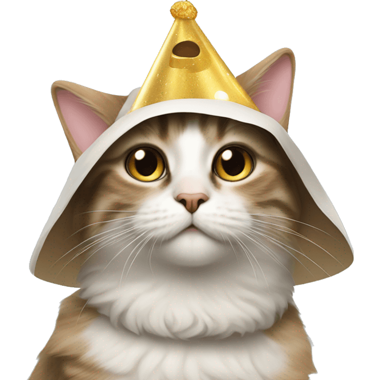 cat wearing a birthday hat at a star wars birthday party emoji