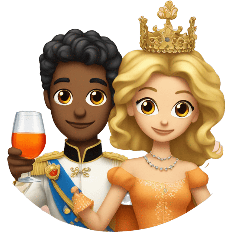 prince and princess drinking aperol emoji