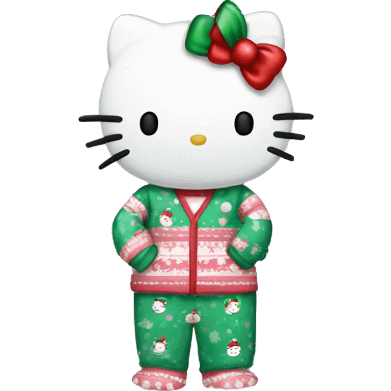 Hello Kitty with Christmas pjs emoji