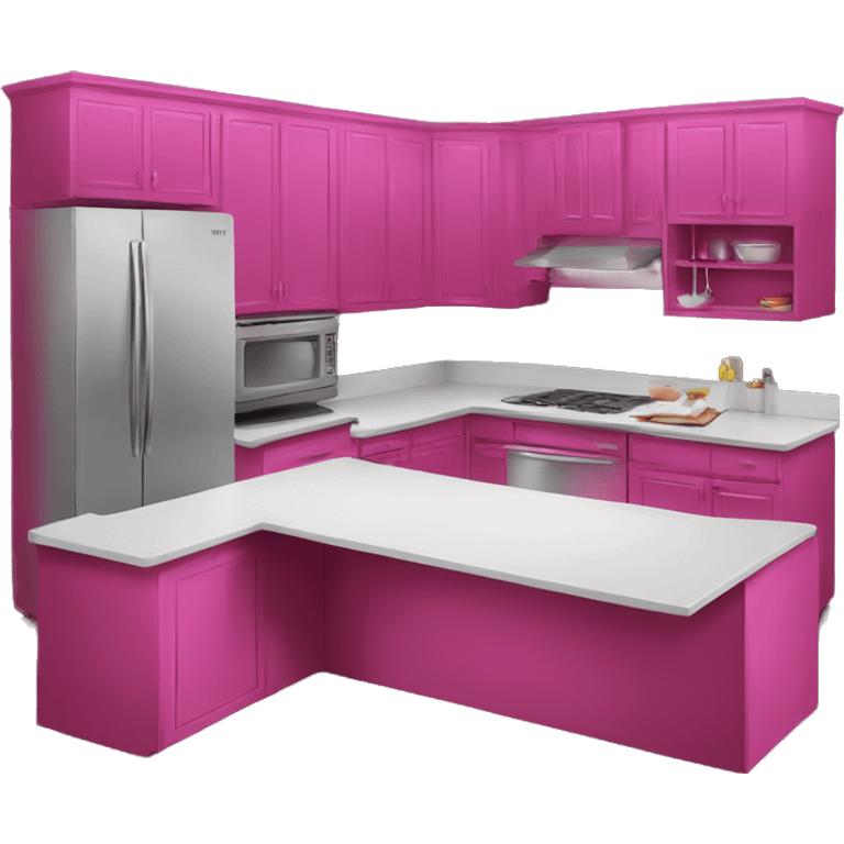 Isolated realistic magenta kitchen counter emoji