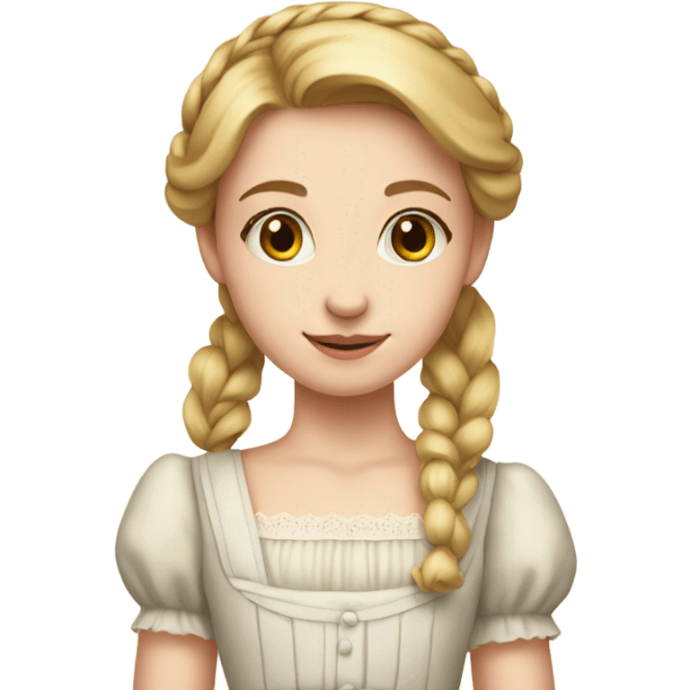 Pale Milkmaid dress girl portrait  emoji