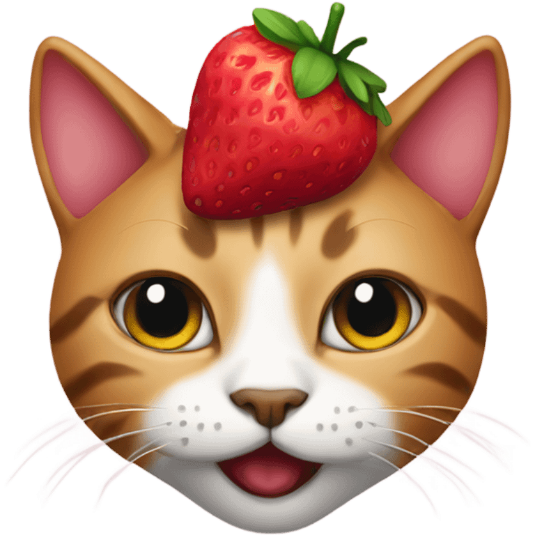 Cat whit straberry emoji