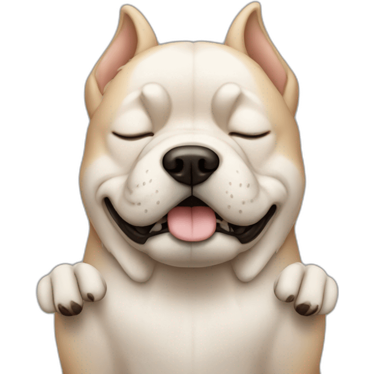 dog head with closed eyes and massage with human hands emoji