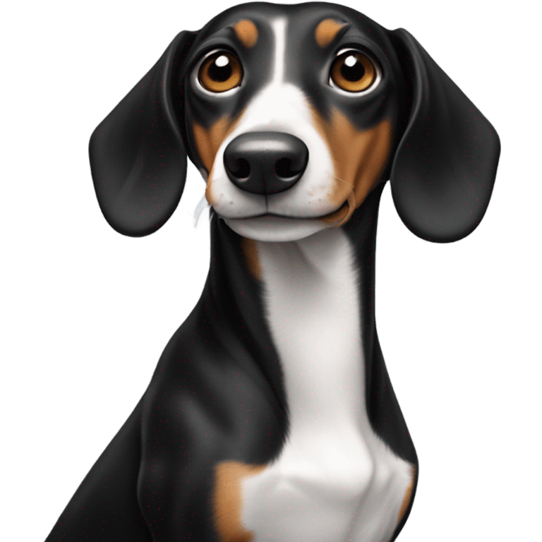 black and white daschund emoji