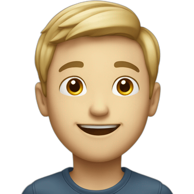 A happy boy who says I am smart emoji