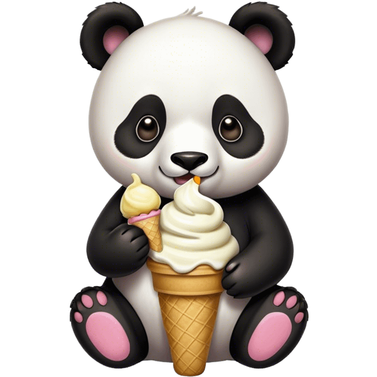 Panda eating ice cream emoji