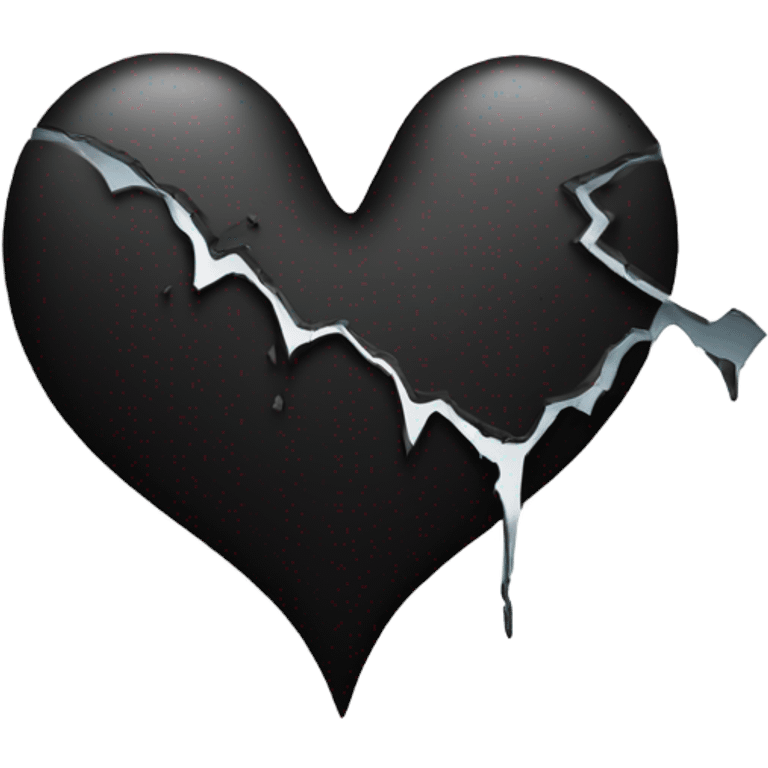 black broken heart one crack emoji