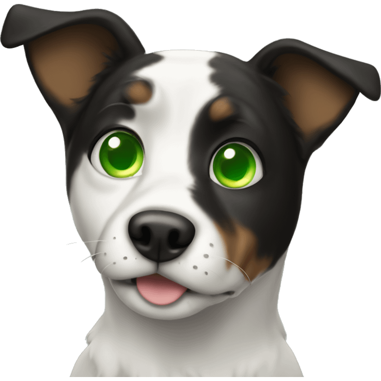 Dog with green eyes emoji