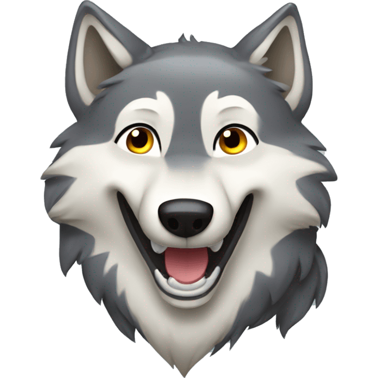 Happy wolf emoji