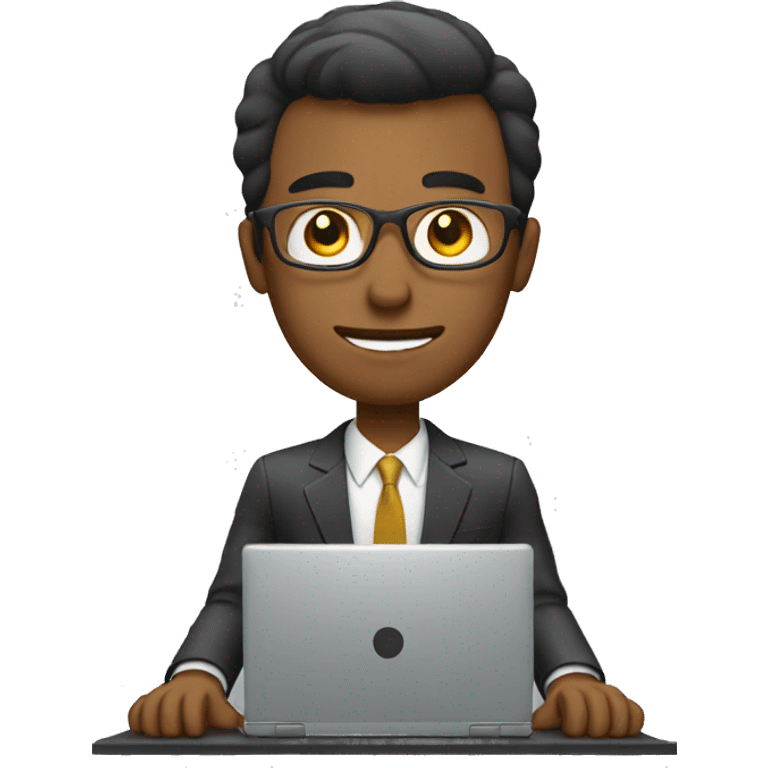 Businessman working on pc emoji